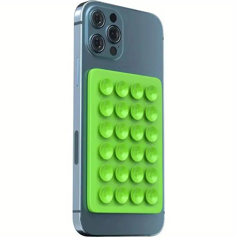 1d Support de téléphone en silicone à 24 ventouses, support mural multifonctionnel, antidérapant, simple face, adhésif, fixation arrière