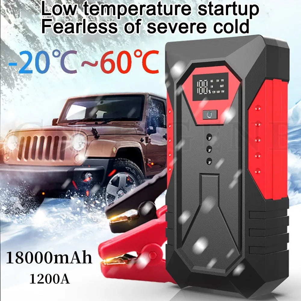 GKFLY 18000mAh Car Jump Starter Portable Power Bank Car Battery Booster 12V Car Starting Device for Petrol 6.0L Diesel 4.0L