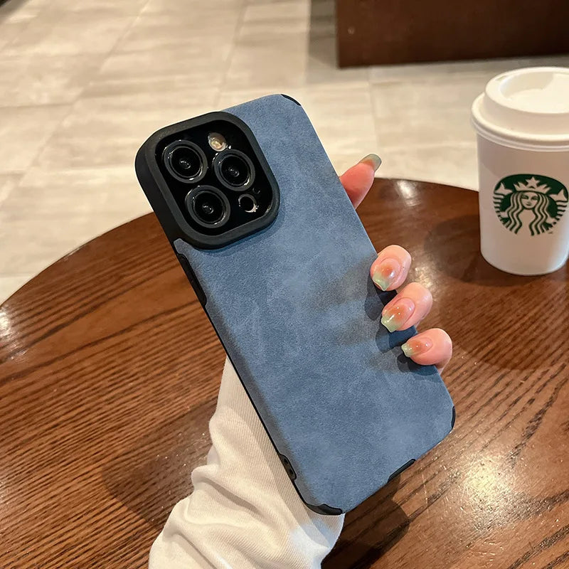 Coque en cuir mat et silicone tendance pour iPhone 11, 11 pro, 11 pro max