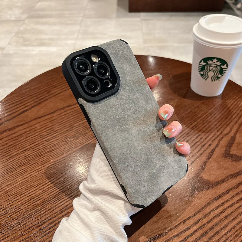 Coque en cuir mat et silicone tendance pour iPhone 11, 11 pro, 11 pro max