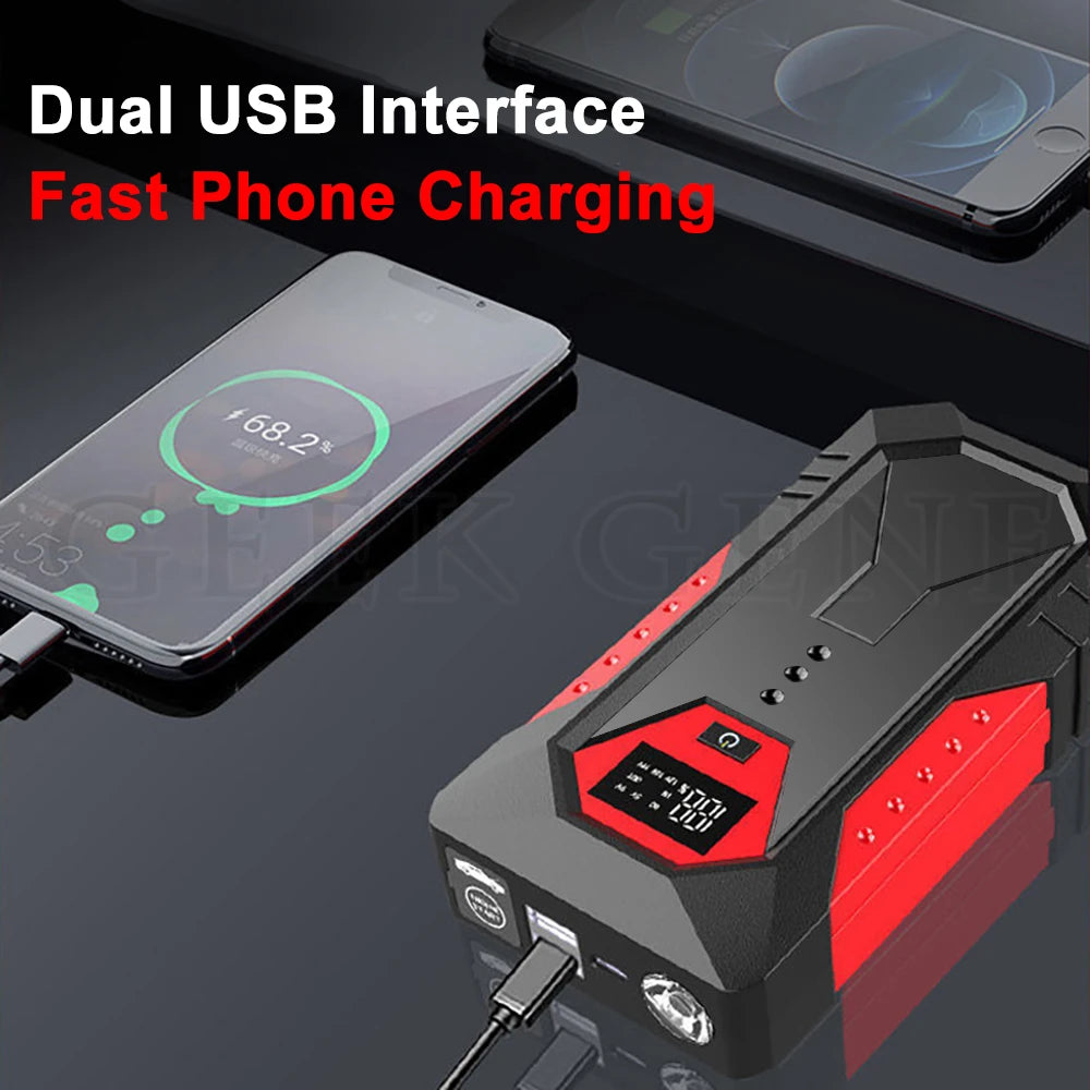 GKFLY 18000mAh Car Jump Starter Portable Power Bank Car Battery Booster 12V Car Starting Device for Petrol 6.0L Diesel 4.0L