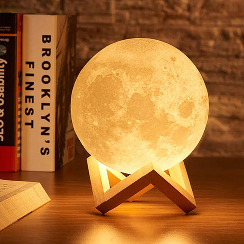 1T Lampe de lecture LED Moon Light Galaxy Light, veilleuse lunaire, cadeau d'anniversaire pour fille, garçon, enfant, décoration de chambre, éclairage intérieur