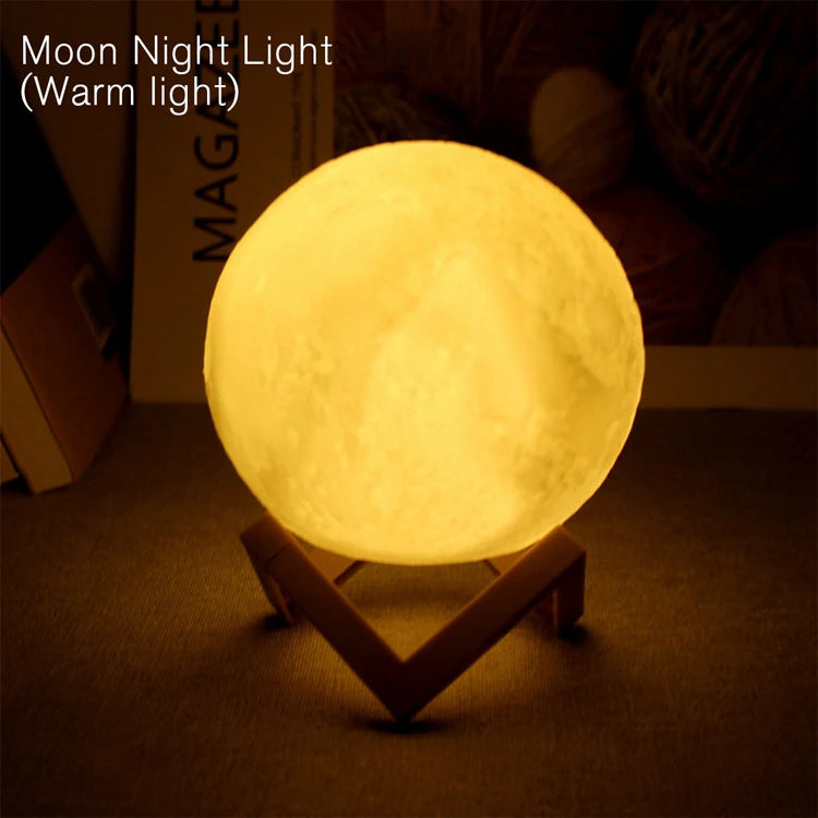 1T Lampe de lecture LED Moon Light Galaxy Light, veilleuse lunaire, cadeau d'anniversaire pour fille, garçon, enfant, décoration de chambre, éclairage intérieur
