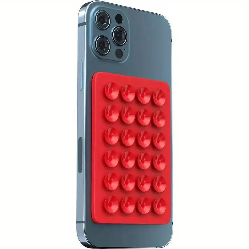 1d Support de téléphone en silicone à 24 ventouses, support mural multifonctionnel, antidérapant, simple face, adhésif, fixation arrière