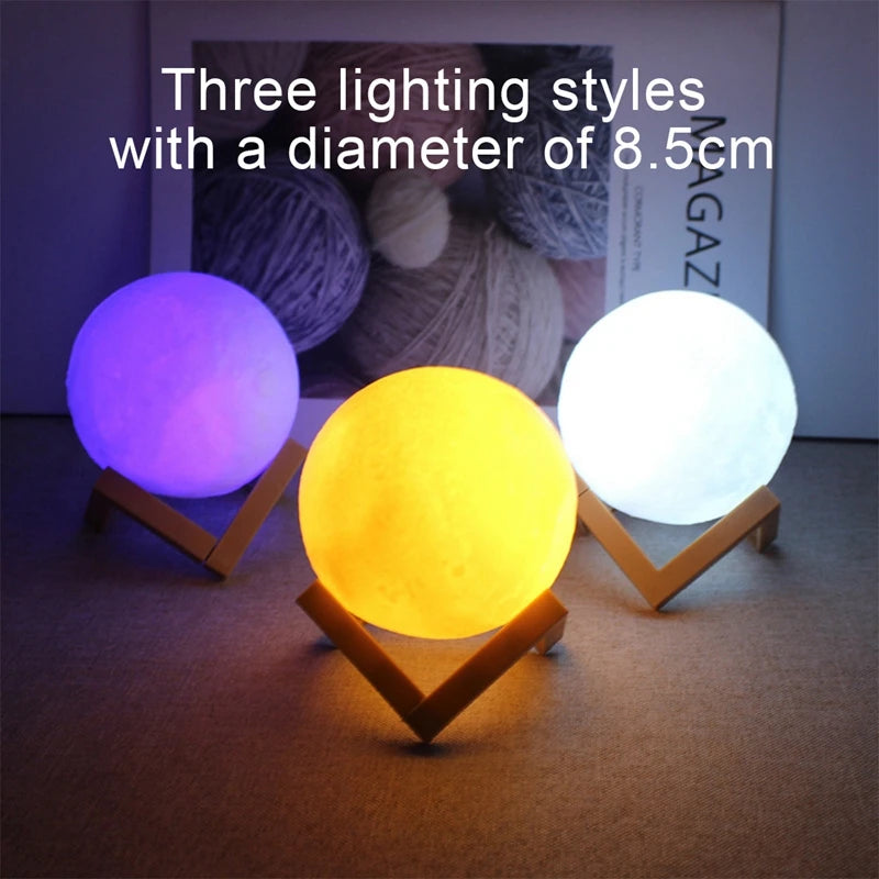 1T Lampe de lecture LED Moon Light Galaxy Light, veilleuse lunaire, cadeau d'anniversaire pour fille, garçon, enfant, décoration de chambre, éclairage intérieur