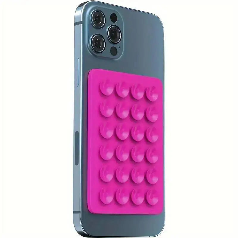 1d Support de téléphone en silicone à 24 ventouses, support mural multifonctionnel, antidérapant, simple face, adhésif, fixation arrière