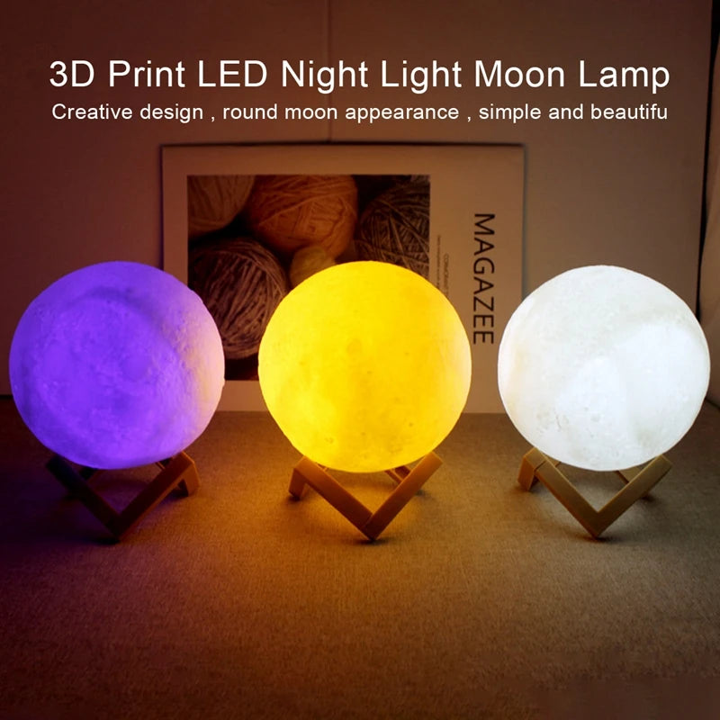 1T Lampe de lecture LED Moon Light Galaxy Light, veilleuse lunaire, cadeau d'anniversaire pour fille, garçon, enfant, décoration de chambre, éclairage intérieur