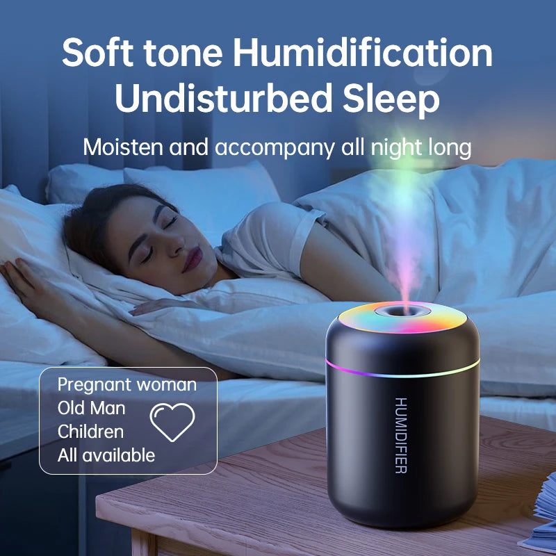 Mini humidificateur d'air 180 ml, diffuseur d'arômes électrique USB, purificateur d'huiles essentielles, brumisateur d'aromathérapie, lumières pour voiture, maison, chambre à coucher