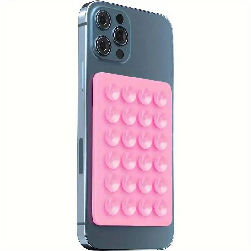 1d Support de téléphone en silicone à 24 ventouses, support mural multifonctionnel, antidérapant, simple face, adhésif, fixation arrière