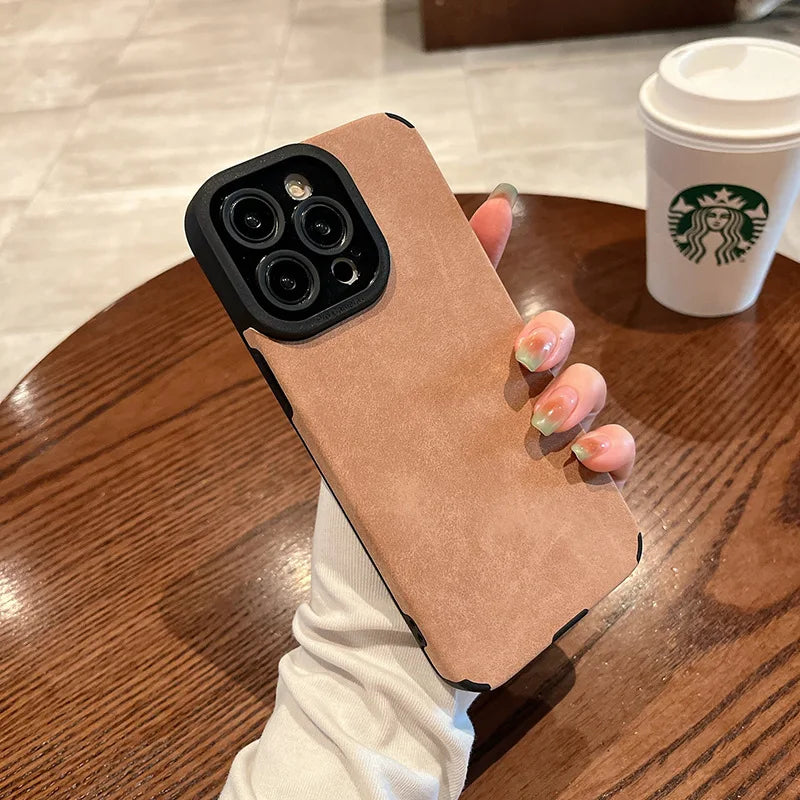 Coque en cuir mat et silicone tendance pour iPhone 11, 11 pro, 11 pro max