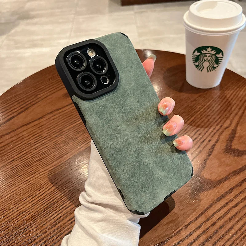 Coque en cuir mat et silicone tendance pour iPhone 11, 11 pro, 11 pro max