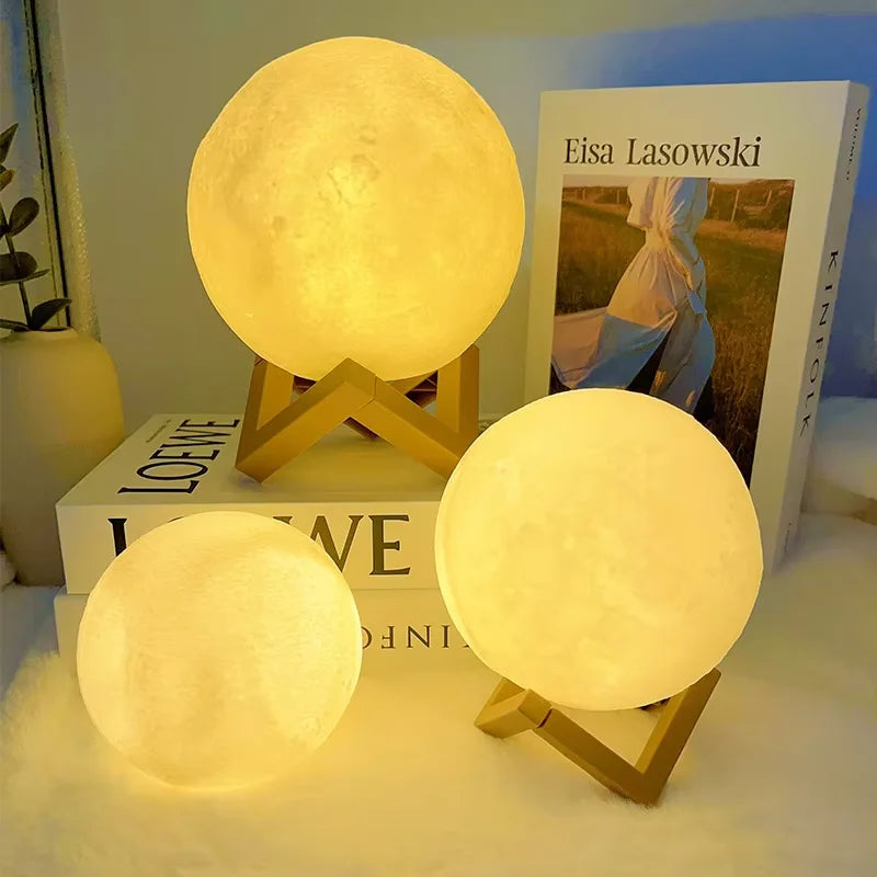 1T Lampe de lecture LED Moon Light Galaxy Light, veilleuse lunaire, cadeau d'anniversaire pour fille, garçon, enfant, décoration de chambre, éclairage intérieur