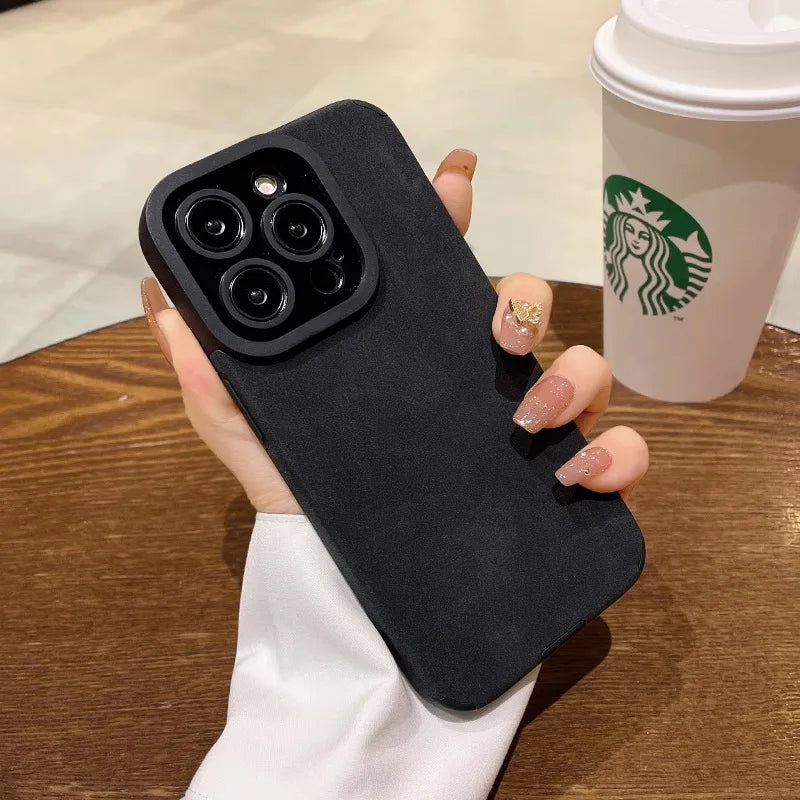 Coque en cuir mat et silicone tendance pour iPhone 11, 11 pro, 11 pro max