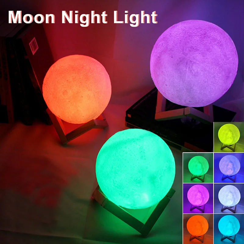 1T Lampe de lecture LED Moon Light Galaxy Light, veilleuse lunaire, cadeau d'anniversaire pour fille, garçon, enfant, décoration de chambre, éclairage intérieur