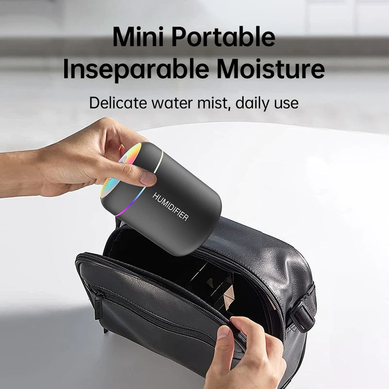 Mini humidificateur d'air 180 ml, diffuseur d'arômes électrique USB, purificateur d'huiles essentielles, brumisateur d'aromathérapie, lumières pour voiture, maison, chambre à coucher