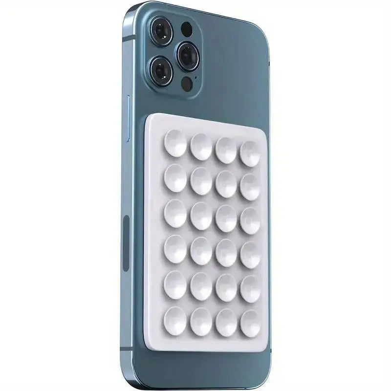 1d Support de téléphone en silicone à 24 ventouses, support mural multifonctionnel, antidérapant, simple face, adhésif, fixation arrière